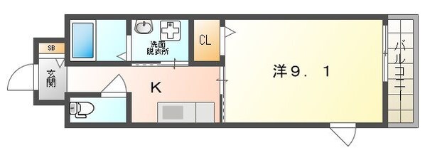 カーザ宮之前の物件間取画像